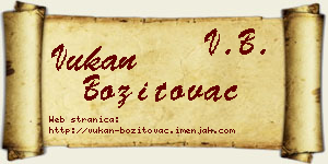 Vukan Bozitovac vizit kartica